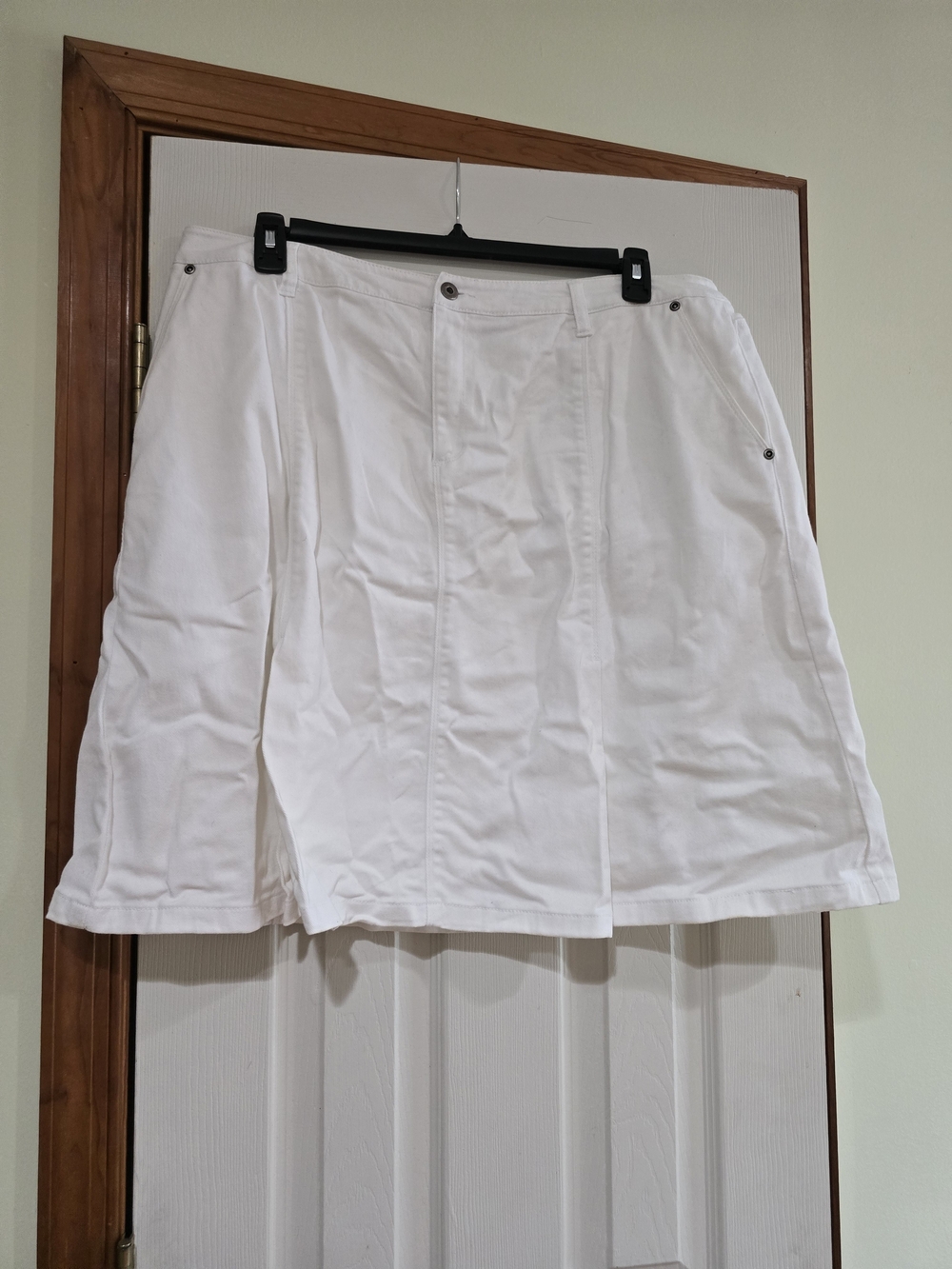 Jessica London White Cotton Blend Skirt